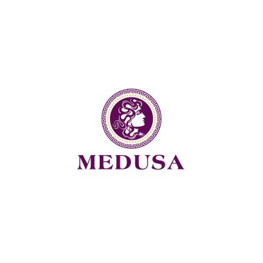 Modern flat design MEDUSA mystic snake logo design