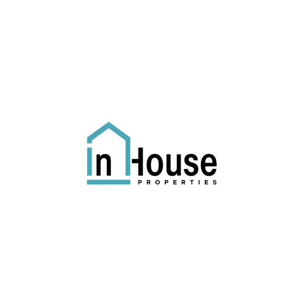 Flat letter mark IN HOUSE PROPERTIES logo design — Stock vektor