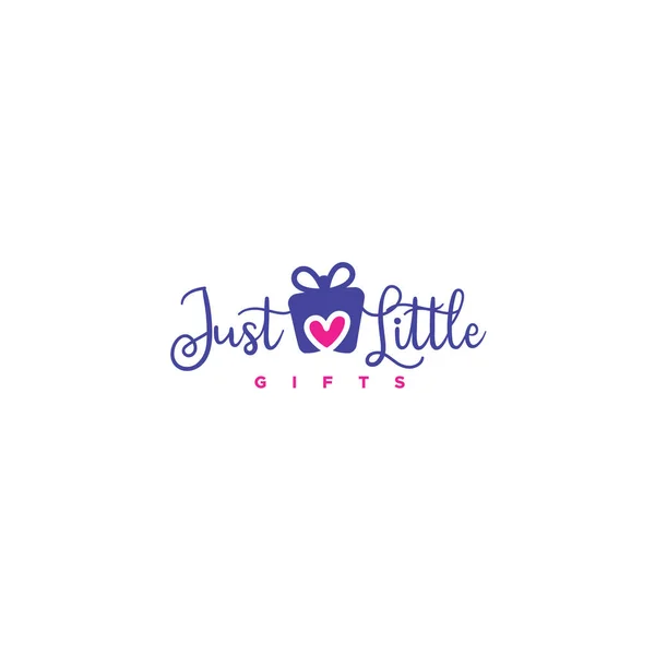 Flat letter mark JUST LITTLE GIFTS logo design — Stockvector