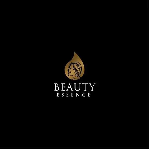 Minimalist BEAUTY ESSENCE Girl People logo design — Stock vektor