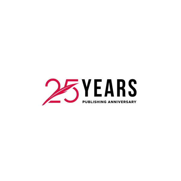 Flat 25 YEARS PUBLISHING ANNIVERSARY Logo design Royaltyfria illustrationer
