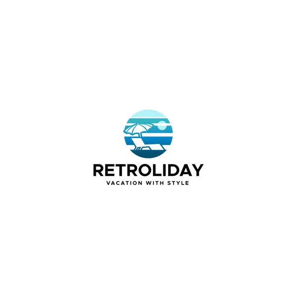 Μοντέρνο επίπεδο πολύχρωμο σχέδιο λογότυπου στυλ RETROLIDAY — Διανυσματικό Αρχείο