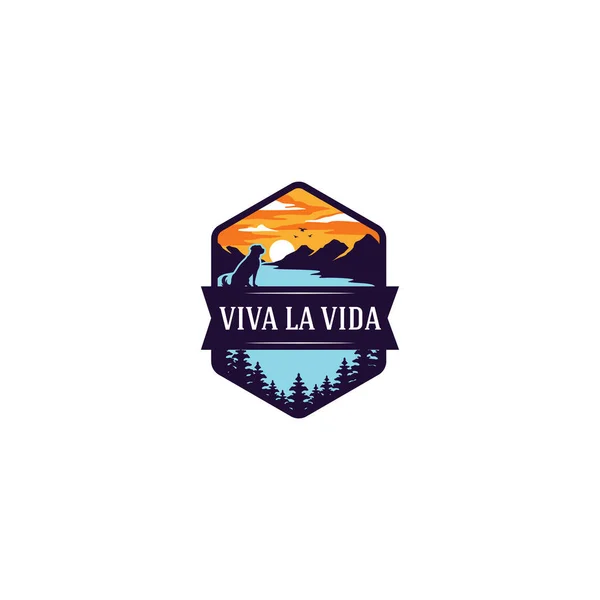 Modern colorful VIVA LA VIDA panorama logo design — Stockvektor