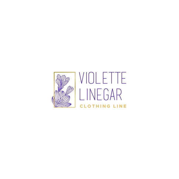 Diseño moderno a rayas VIOLETTE LINEGAR logo design — Archivo Imágenes Vectoriales