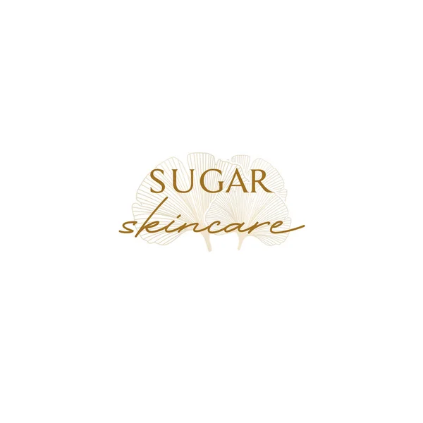 Flat letter mark SUGAR SKINCARE beauty logo design — Wektor stockowy