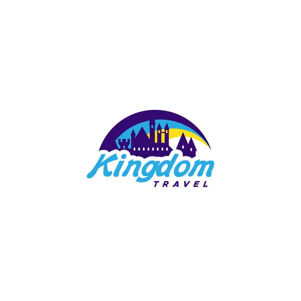 Modern colorful design KINGDOM TRAVEL logo design — Vector de stock