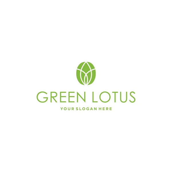 Plat VERT LOTUS feuilles feuilles plantes logo design — Image vectorielle