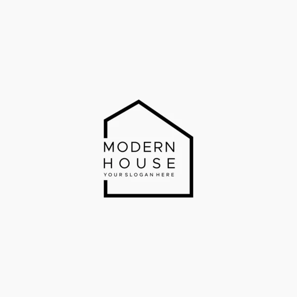 Lägenhet MODERN HOUSE fastigheter byggnad Logotyp design Stockvektor