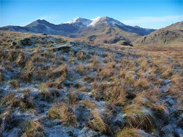 Climbing Moel Siabod Beautiful Clear Winter Morning Reveals Views Snowdon — ストック写真