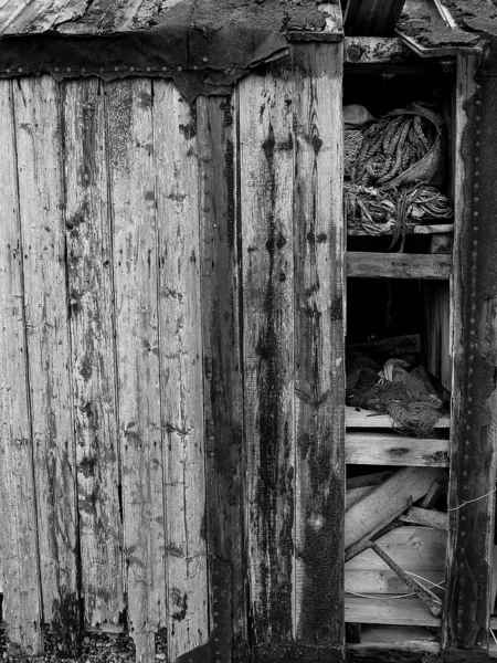 One Abandoned Fishing Huts Found Shingle Beach Dungeness Kent One — Stock Photo, Image