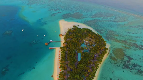 Drone Vista Fabulosa Isla Las Maldivas —  Fotos de Stock
