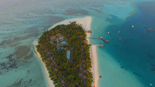 Маленький Курортный Остров Мальдивах Рай — стоковое фото