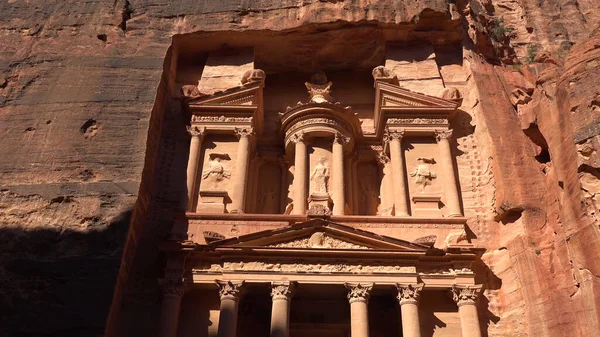 Edificio Del Tesoro Petra Jordania Patrimonio Humanidad — Foto de Stock