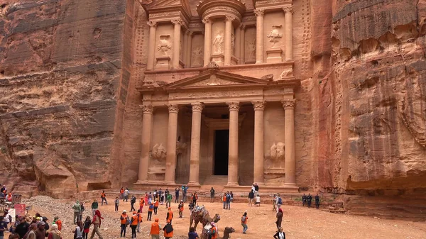 Petra Daki Hazine Binası Ürdün Dünya Mirası Bölgesi — Stok fotoğraf