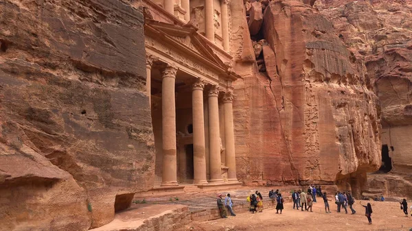 Edificio Del Tesoro Petra Jordania Patrimonio Humanidad — Foto de Stock