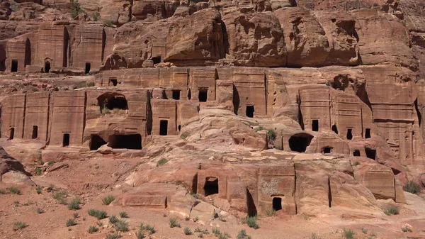 Fasadgatan Petra Jordanien Världsarv — Stockfoto