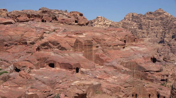 Rua Das Fachadas Petra Jordânia Património Mundial — Fotografia de Stock