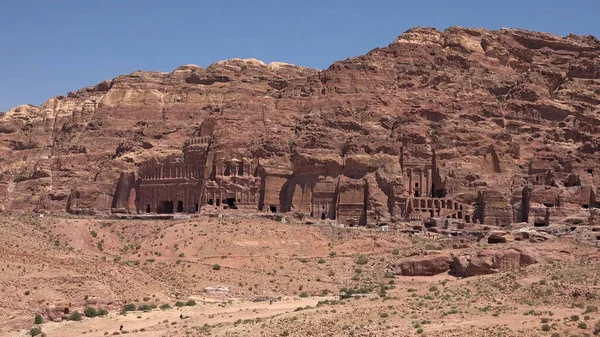 Straße Der Fassaden Petra Jordanien Weltkulturerbe — Stockfoto
