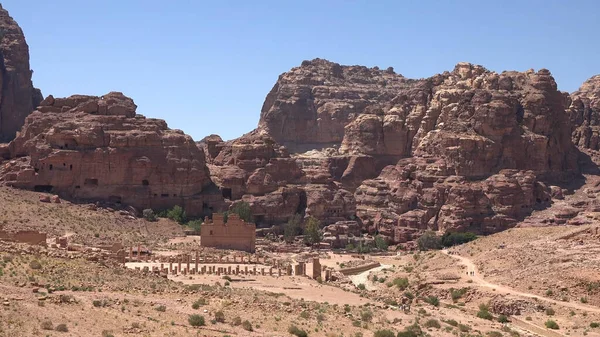 Straat Van Gevels Petra Jordanië World Heritage Site — Stockfoto