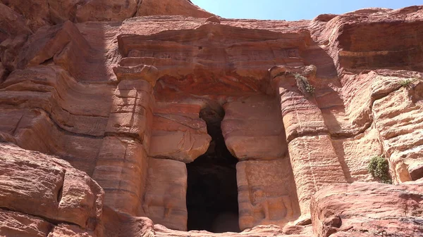 Ulica Fasad Petrze Jordania Lista Światowego Dziedzictwa Unesco — Zdjęcie stockowe