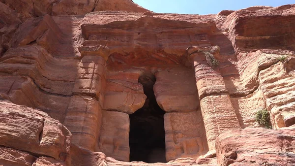 Ulica Fasad Petrze Jordania Lista Światowego Dziedzictwa Unesco — Zdjęcie stockowe