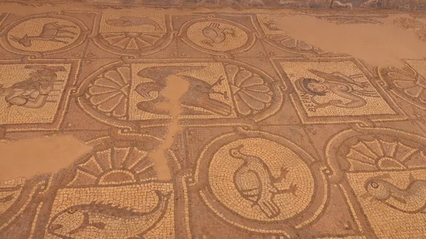 Oude Fresco Vloer Petra Jordanië Werelderfgoed — Stockfoto