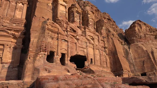 Königsgräber Und Straße Der Fassaden Petra Jordanien Weltkulturerbe — Stockfoto