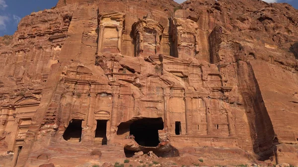 Tumbas Reales Calle Las Fachadas Petra Jordania Patrimonio Humanidad — Foto de Stock