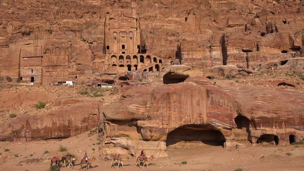Königsgräber Und Straße Der Fassaden Petra Jordanien Weltkulturerbe — Stockfoto