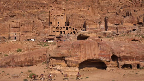 Tumbas Reales Calle Las Fachadas Petra Jordania Patrimonio Humanidad —  Fotos de Stock