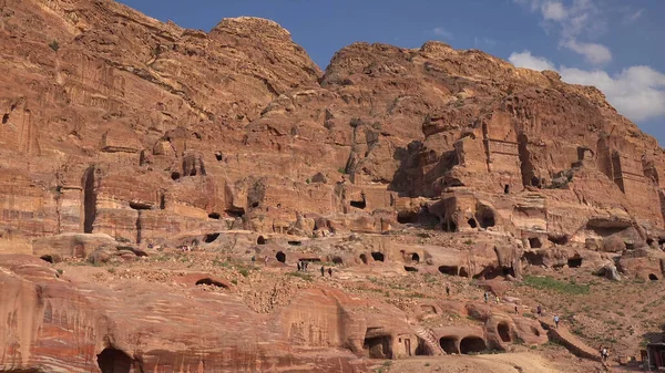 Koninklijke Graven Straat Van Gevels Petra Jordanië World Heritage Site — Stockfoto