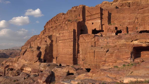 Grobowce Królewskie Ulica Fasad Petrze Jordania Lista Światowego Dziedzictwa Unesco — Zdjęcie stockowe