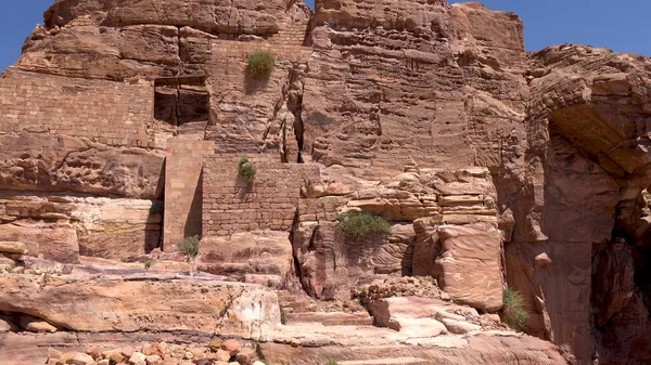 Rondom Het Kruisvaarderskasteel Habis Petra Jordanië Werelderfgoed — Stockfoto