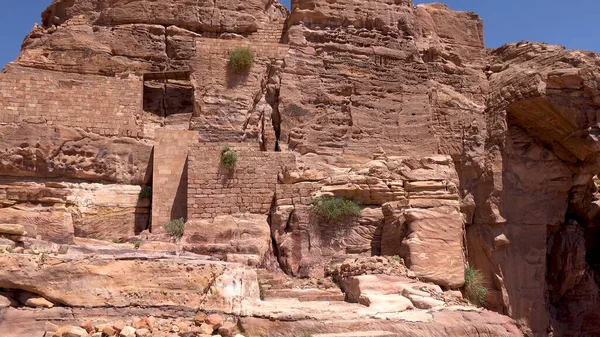 Γύρω Από Κάστρο Crussader Στο Habis Στην Πέτρα Ιορδανία Μνημείο — Φωτογραφία Αρχείου