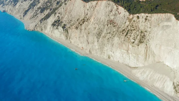 Lefkada Pláže Jsou Pozoruhodné Pro Strmé Útesy Tyrkysovou Vodu Řecko — Stock fotografie