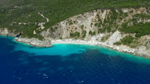 Lefkada Stranden Staan Bekend Steile Kliffen Het Turquoise Water Griekenland — Stockfoto