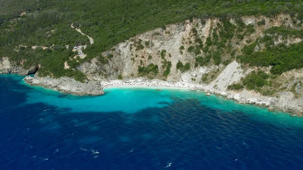 Lefkada Pláže Jsou Pozoruhodné Pro Strmé Útesy Tyrkysovou Vodu Řecko — Stock fotografie