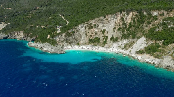 Lefkada Praias São Notáveis Por Falésias Águas Turquesa Grécia — Fotografia de Stock