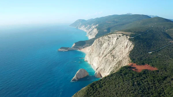 Lefkada Plaże Słyną Klifów Turkusowej Wody Grecji — Zdjęcie stockowe