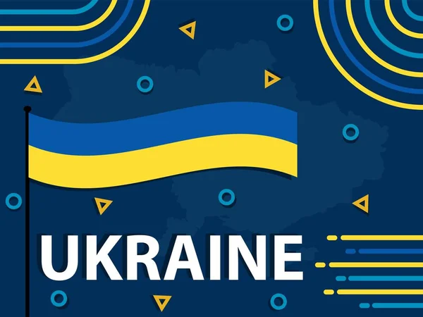 Український Прапор Векторний Дизайн Національного Дня Жовтими Синіми Кольорами Прапор — стоковий вектор