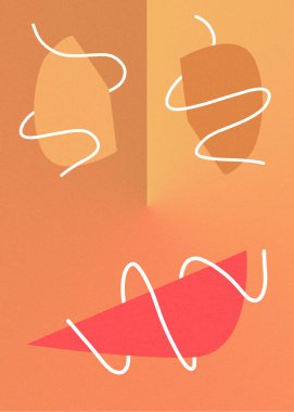 Basit bir çizgi ve ev dekorasyonu için mükemmel renkleri olan şekil tasarımı düzenle. Dikey portre yönelimi