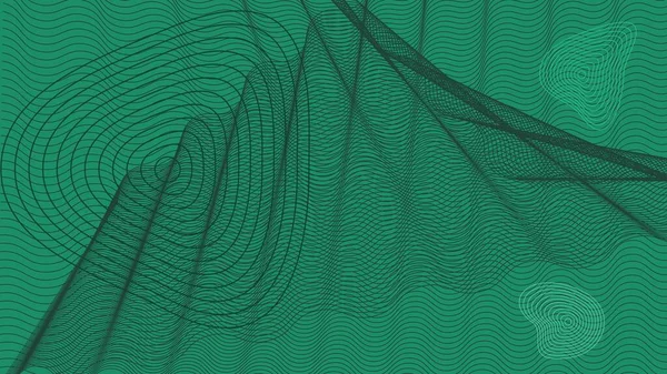 Basit, soyut dalgalı çizgi geometrik model arka planı. Masaüstü veya diğer cihazlar için yatay, çağdaş doku arkaplanını temizle. yeşil renk teması. duvar sanat tasarımı.