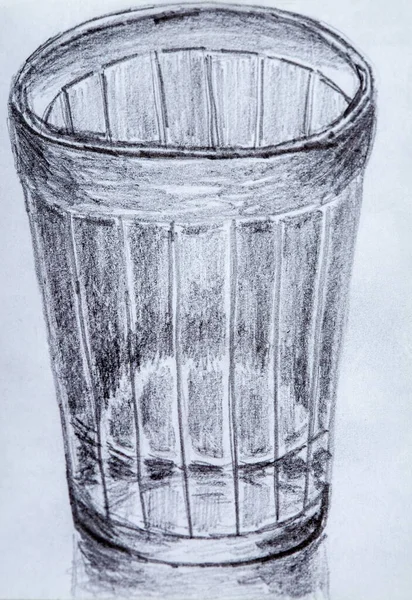 Illustration Dessin Verre Facetté Crayon — Photo