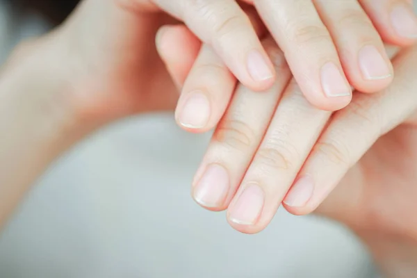 Close Van Vingernagel Van Vrouw Hand Concept — Stockfoto