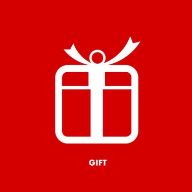 Hediye kutusu logosu simgesi. Minimum konsept tasarımı. Hediye sembolü hizada.