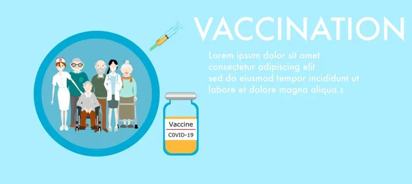 Концепция Кампании Вакцинации Призвана Убедить Людей Ввести Вакцину Covid Массового — стоковый вектор