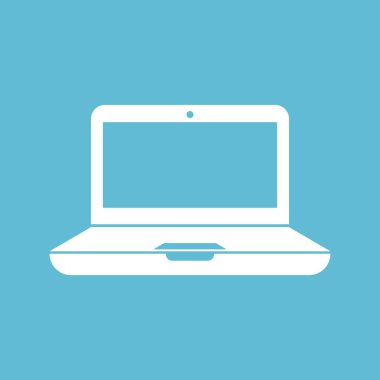 Bilgisayar dizüstü bilgisayar simgesi. Teknoloji sembolü. Basit bir tasarım. Grafik elementler. Vektör simgesi.