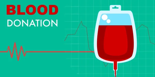 Donasi Darah Vektor Ilustrasi Kesehatan Dan Medis Kantong Darah - Stok Vektor