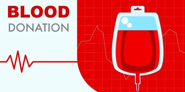 Donasi Darah Vektor Ilustrasi Kantong Darah - Stok Vektor