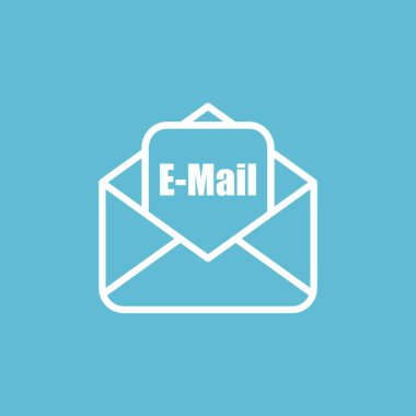 Satır biçimi arkaplan ile izole edilmiş e- posta simgesi.